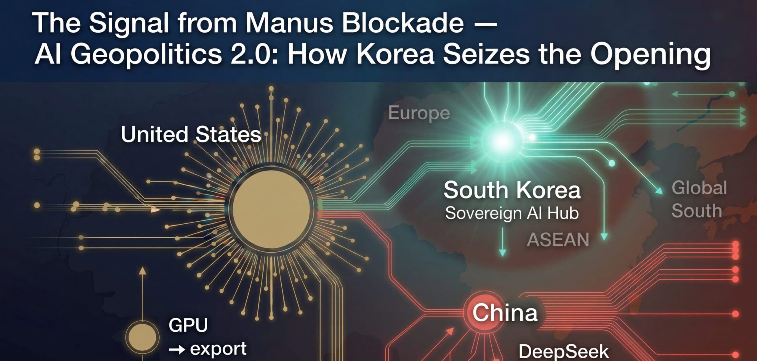 Manus 차단이 보낸 신호 — AI 지정학 2.0, 한국이 틈새를 잡는 법