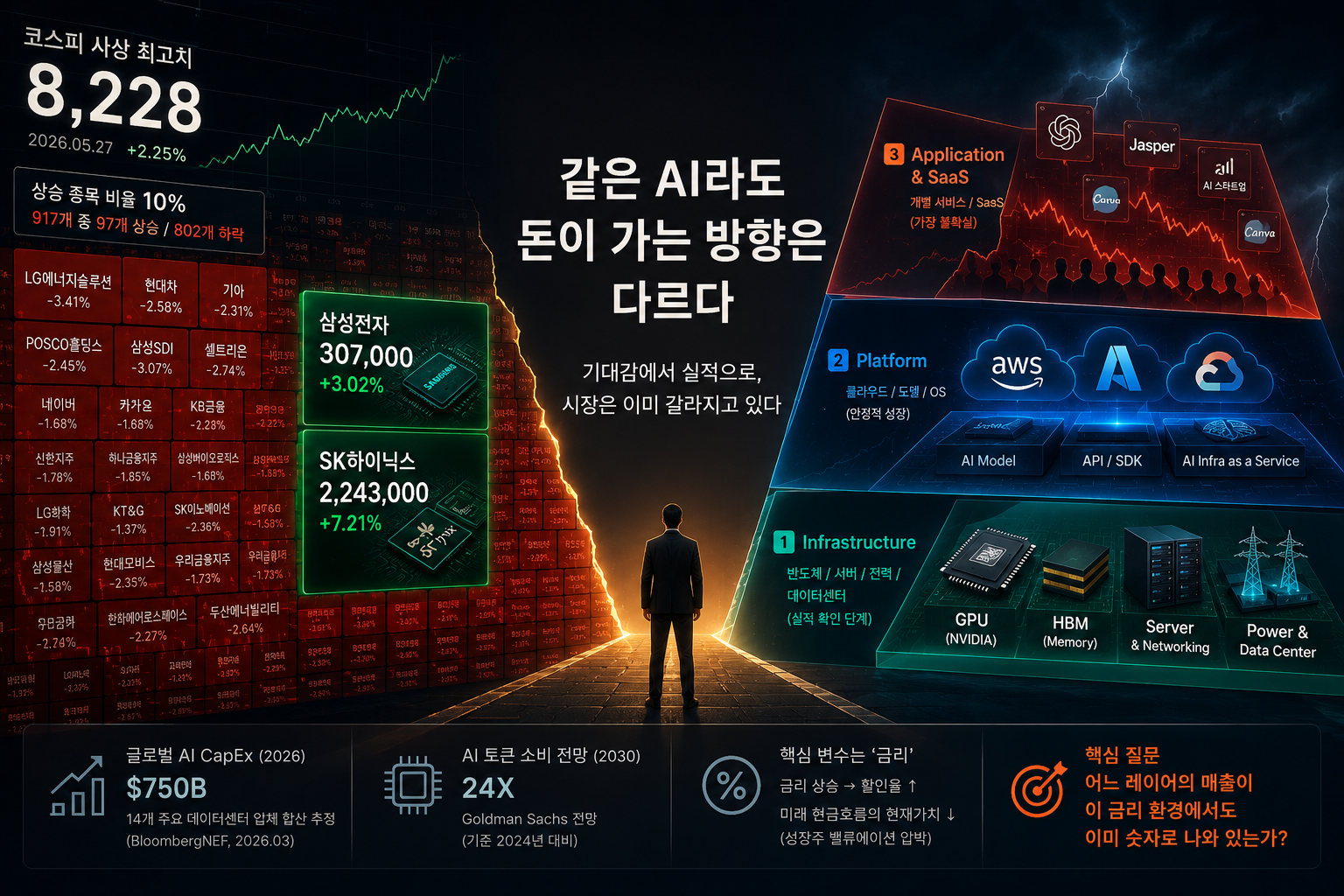 코스피 최고치인데 내 계좌만 마이너스인 이유 — AI 시장은 이미 갈라지고 있다
